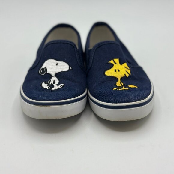 Janie and Jack Boys' Peanuts Snoopy And Woodstock Sneakers Navy Toddler Size 8 - Picture 4 of 9